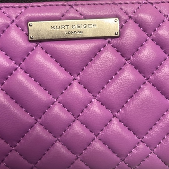 Kurt Geiger purple diamond quilted zipper long wallet - Picture 2 of 9